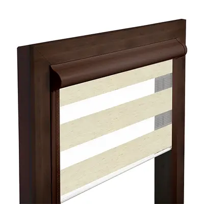 Roleta Mini w kasecie brązowej płaskiej ALU okno M2M