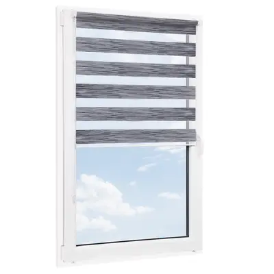 Roleta bezinwazyjna dzień noc MISTO Szara