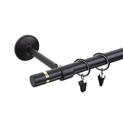 Karnisz FUSION SET I 160 walec czarny mat + pz