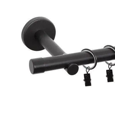 Karnisz SMART I 200 czarny mat z kółkami