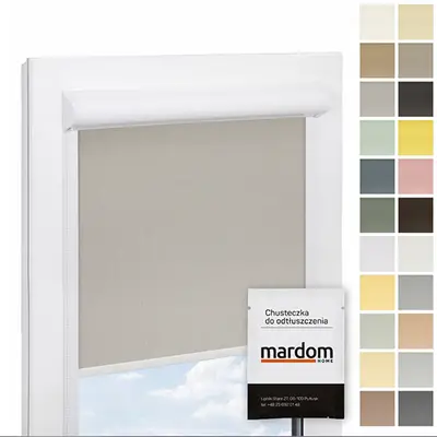 Roleta Mini w kasecie białej  płaskiej ALU okno M2M