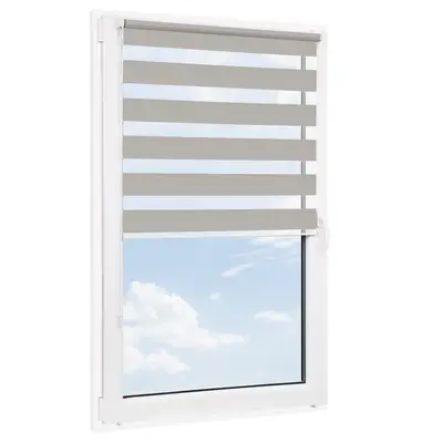 Roleta bezinwazyjna dzień noc MONO Lodowa