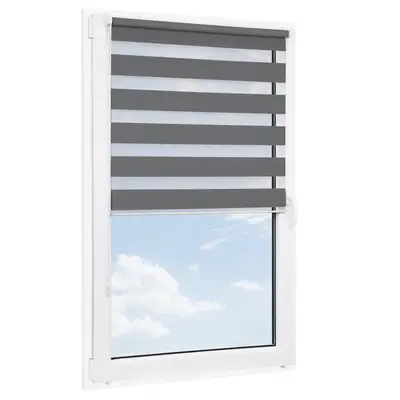 Roleta bezinwazyjna dzień noc SATIN Stalowa