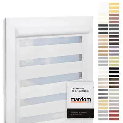 Roleta w kasecie białej płaskiej PVC okno M2M